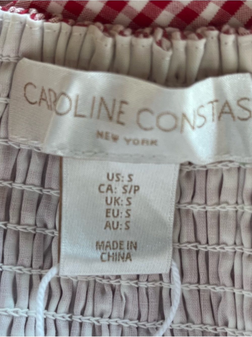 Caroline Constas Red Gingham Midi Dress with Tie Front - Picture 7 of 8